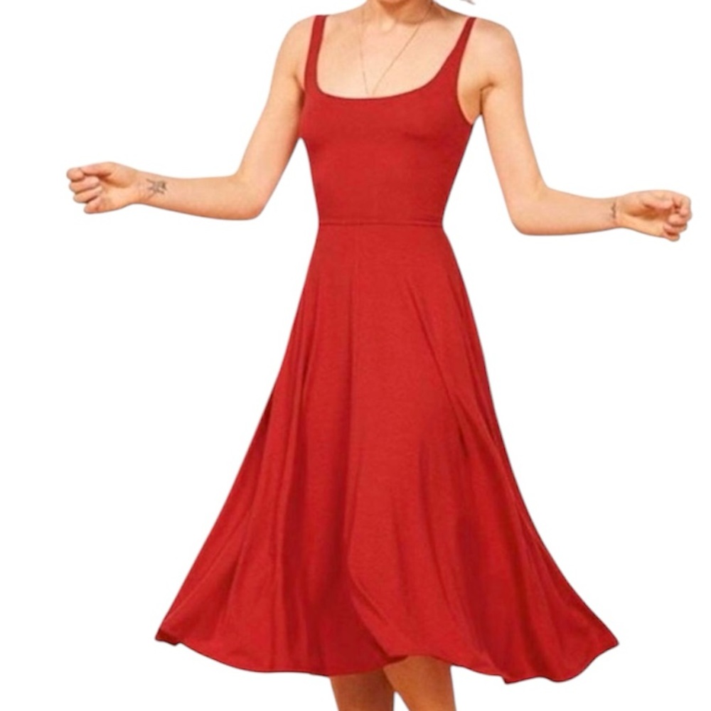 Reformation Red Midi Dress